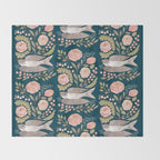 Peony Garden Dove Throw Blanket Gallery Image 2
