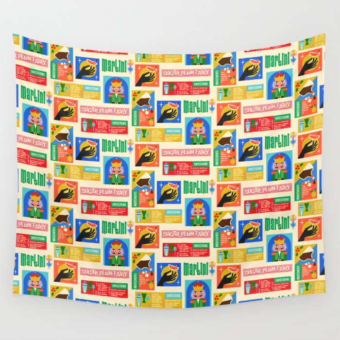 Sugar Plum Fairy Martini Holiday Cocktail Recipe Wall Tapestry Gallery Image 4