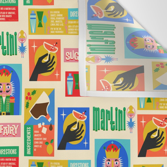 Sugar Plum Fairy Martini Holiday Cocktail Recipe Wall Tapestry Gallery Image 3