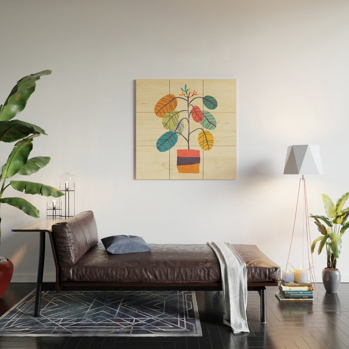 Potted plant 2 Wood Wall Art Gallery Image 2