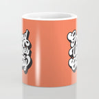 GOOD VIBES ONLY orange red black and white Coffee Mug Gallery Image 4