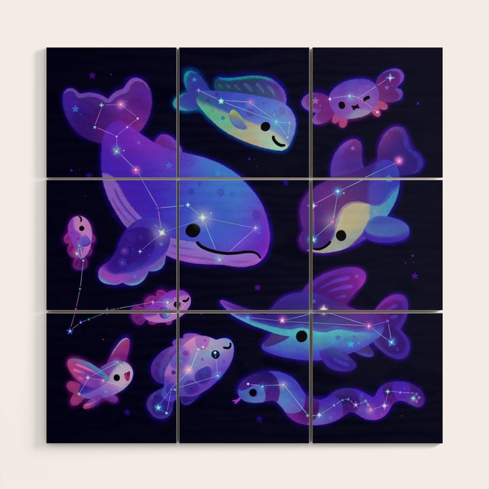 Ocean constellations Wood Wall Art Gallery Image 1