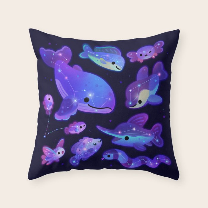 Ocean constellations Throw Pillow Gallery Image 1