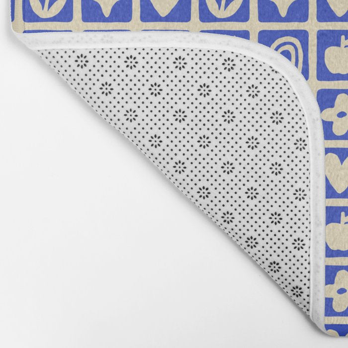 Blue children shape mosaic art pattern Bath Mat Gallery Image 2