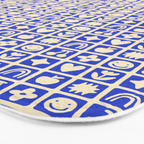 Blue children shape mosaic art pattern Bath Mat Gallery Image 3