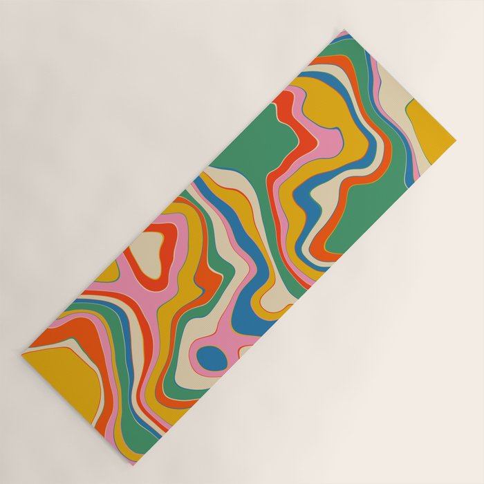 Trippy Rainbow Melt Colorful Abstract Pattern Yoga Mat Gallery Image 1