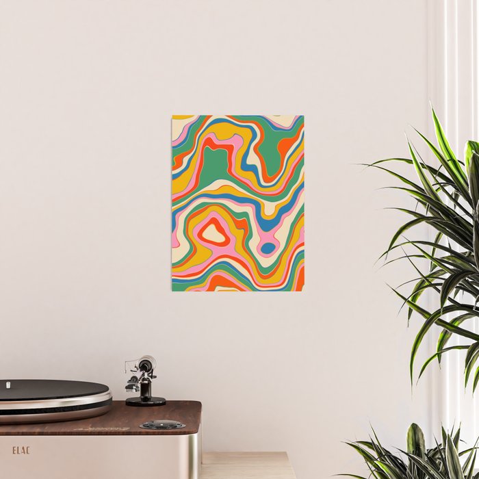 Trippy Rainbow Melt Colorful Abstract Pattern Poster Gallery Image 2