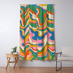 Trippy Rainbow Melt Colorful Abstract Pattern Window Curtain Gallery Image 5