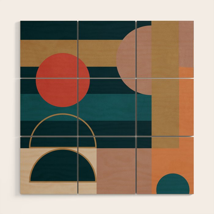 Geometric Abstraction 183 Wood Wall Art Gallery Image 1