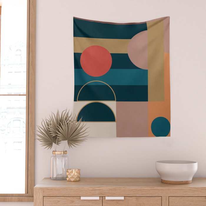 Geometric Abstraction 183 Wall Tapestry Gallery Image 2