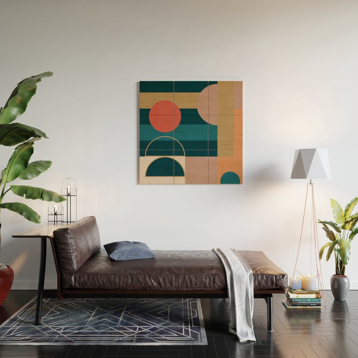 Geometric Abstraction 183 Wood Wall Art Gallery Image 2