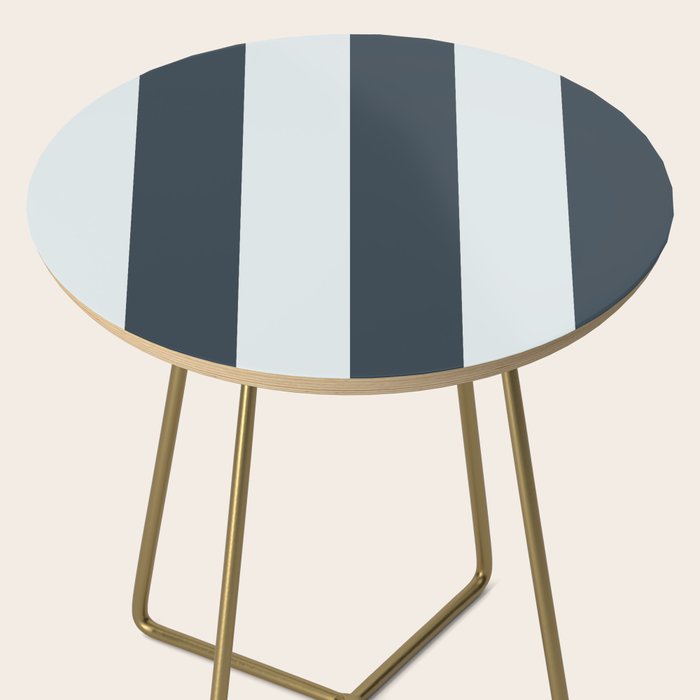 Nautical Deep Blue Stripes - Cozy Heirloom Side Table Gallery Image 2