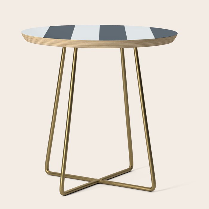 Nautical Deep Blue Stripes - Cozy Heirloom Side Table Gallery Image 1