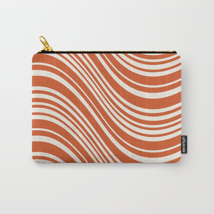 Wavy Stripes XLVIII - Bright Retro Red Carry All Pouch Gallery Image 1