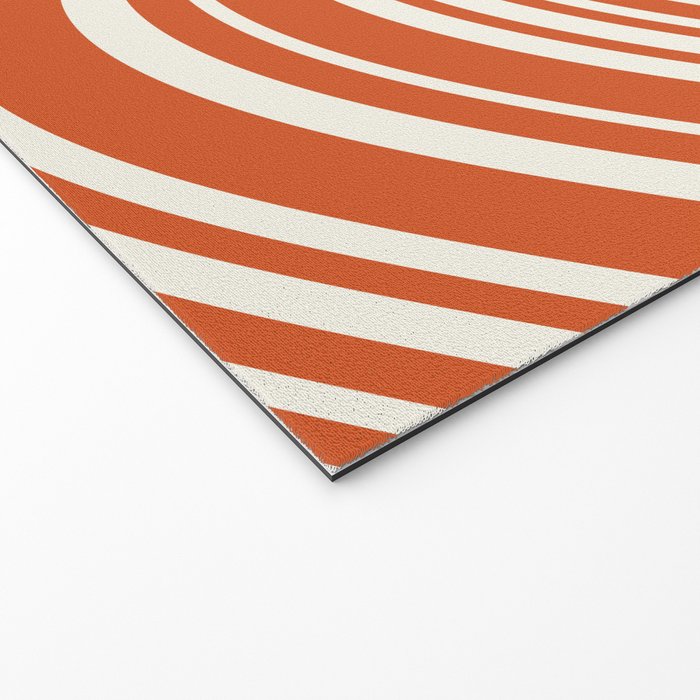 Wavy Stripes XLVIII - Bright Retro Red Welcome Mat Gallery Image 2