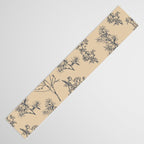 Botanical Cottage Floral Pattern in Beige and Navy Blue Table Runner Gallery Image 3