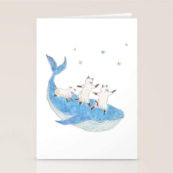 Whales and Kittens Stationery Card Gallery Image 2