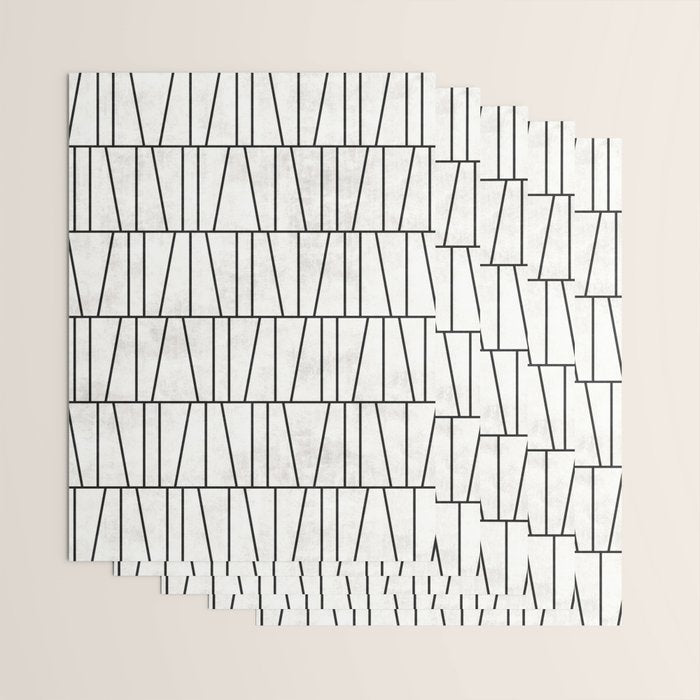Mid-Century Modern Pattern No.6 - White Wrapping Paper Gallery Image 3