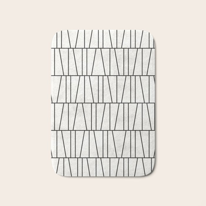 Mid-Century Modern Pattern No.6 - White Bath Mat Gallery Image 1