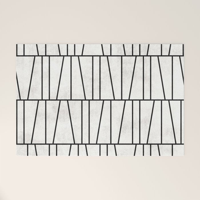 Mid-Century Modern Pattern No.6 - White Welcome Mat Gallery Image 1