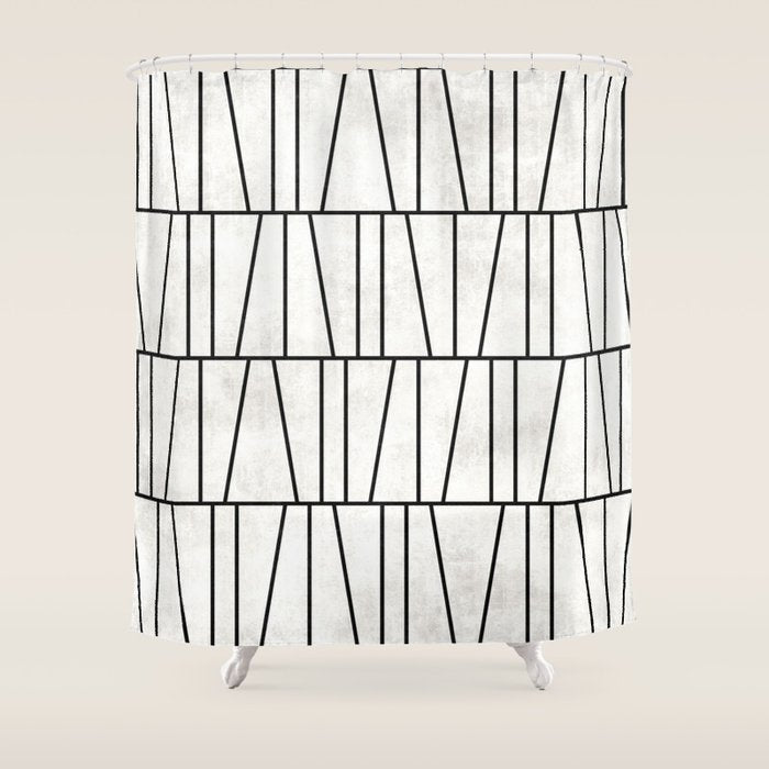 Mid-Century Modern Pattern No.6 - White Shower Curtain Gallery Image 1