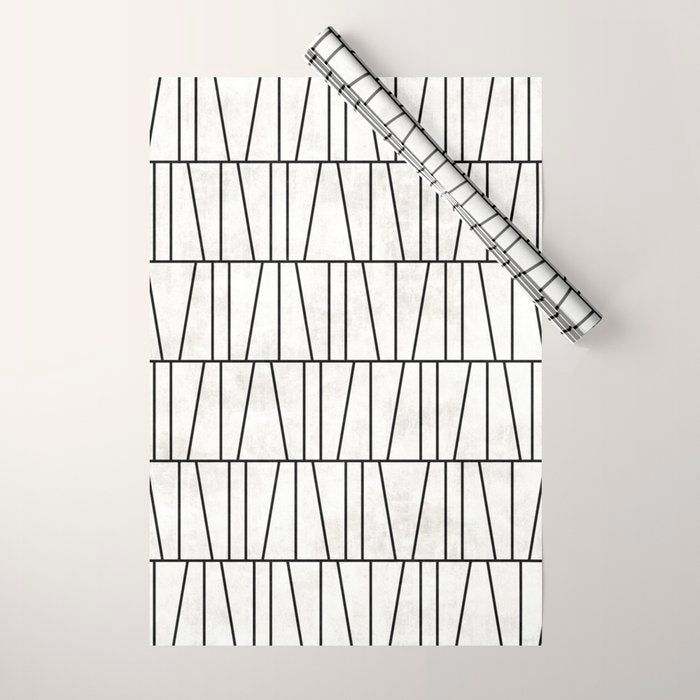 Mid-Century Modern Pattern No.6 - White Wrapping Paper Gallery Image 1
