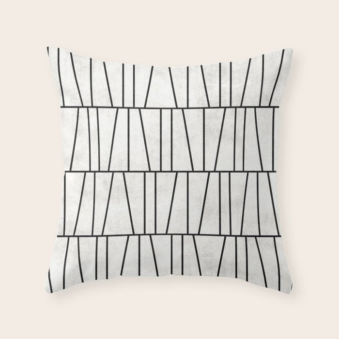 Mid-Century Modern Pattern No.6 - White Throw Pillow Gallery Image 6