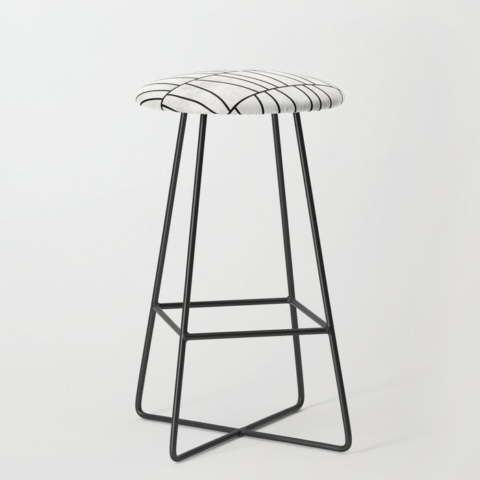 Mid-Century Modern Pattern No.6 - White Stool Gallery Image 1