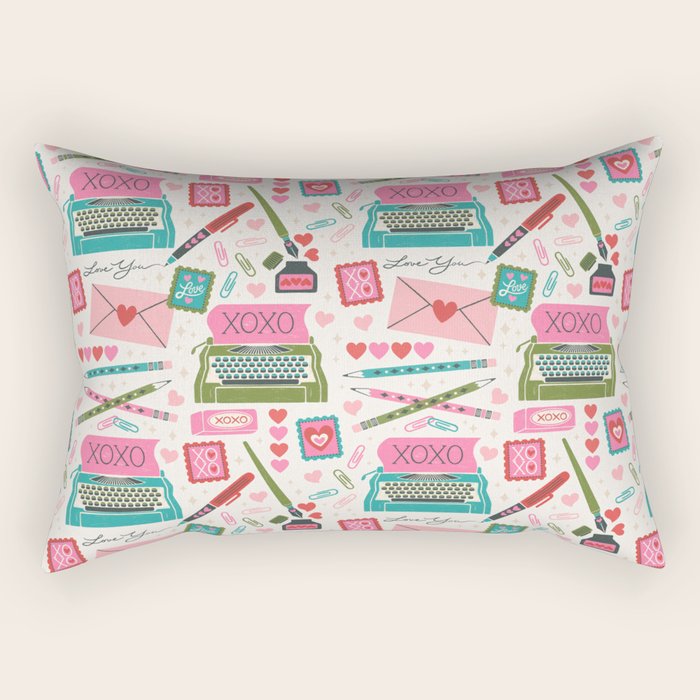 Vintage Mid-Century Stationery Rectangular Pillow Gallery Image 1