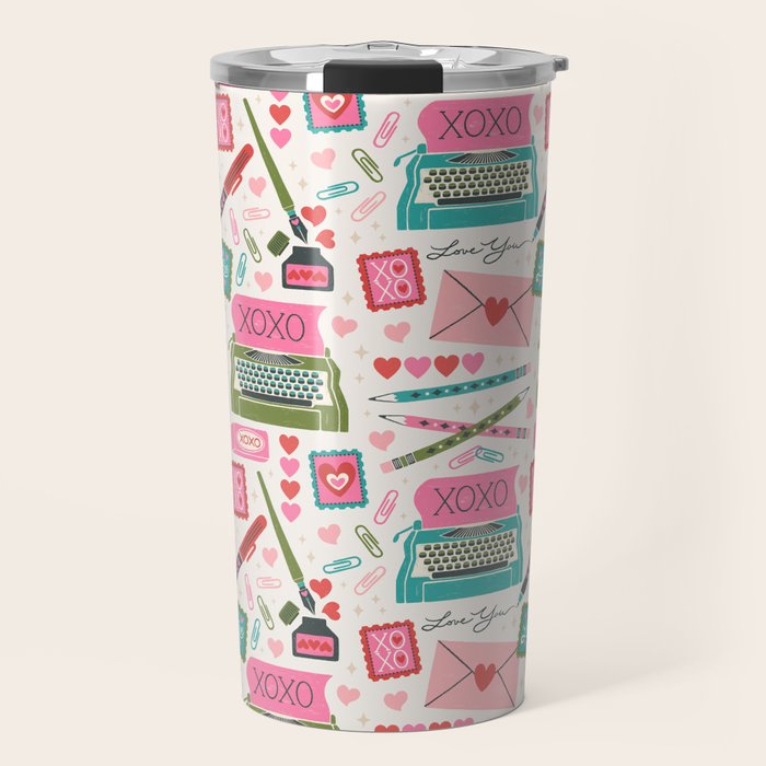 Vintage Mid-Century Stationery Travel Mug Gallery Image 1