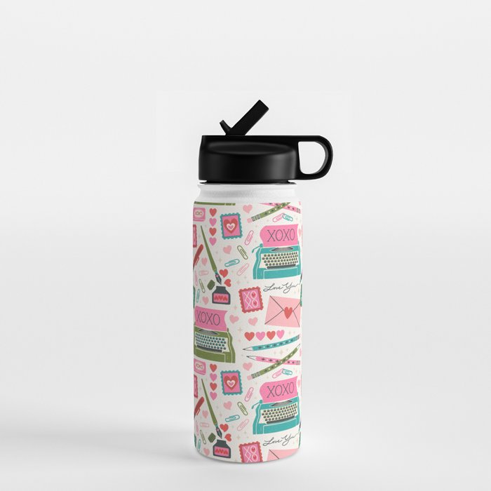 Vintage Mid-Century Stationery Water Bottle Gallery Image 1