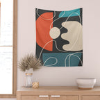 Minimal Colorful Abstract Shapes 8 Wall Tapestry Gallery Image 2