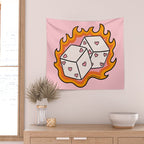 Flame Dice Wall Tapestry Gallery Image 2