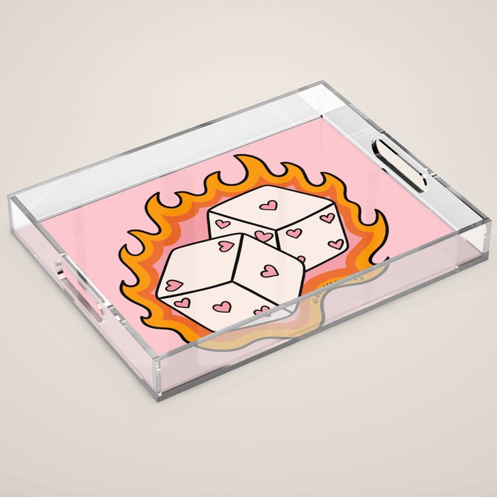 Flame Dice Acrylic Tray Gallery Image 1