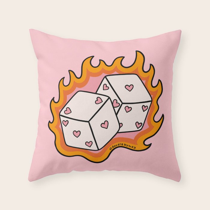 Flame Dice Throw Pillow Gallery Image 6