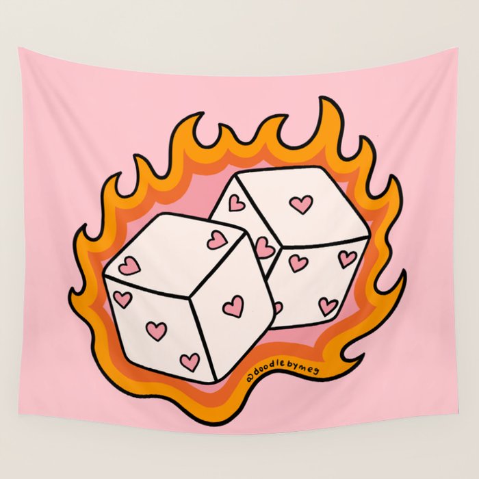 Flame Dice Wall Tapestry Gallery Image 4