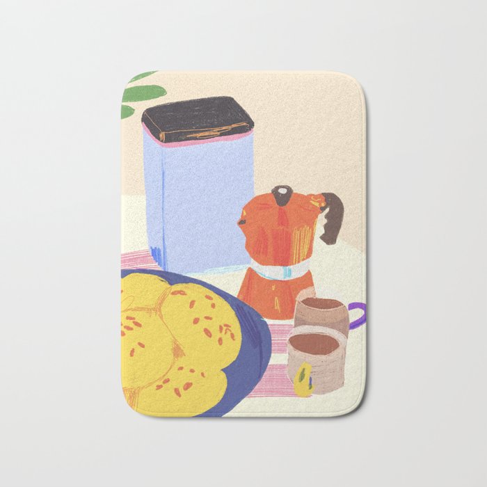 Coffee and buns Bath Mat Gallery Image 1