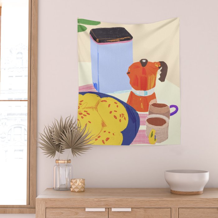 Coffee and buns Wall Tapestry Gallery Image 2