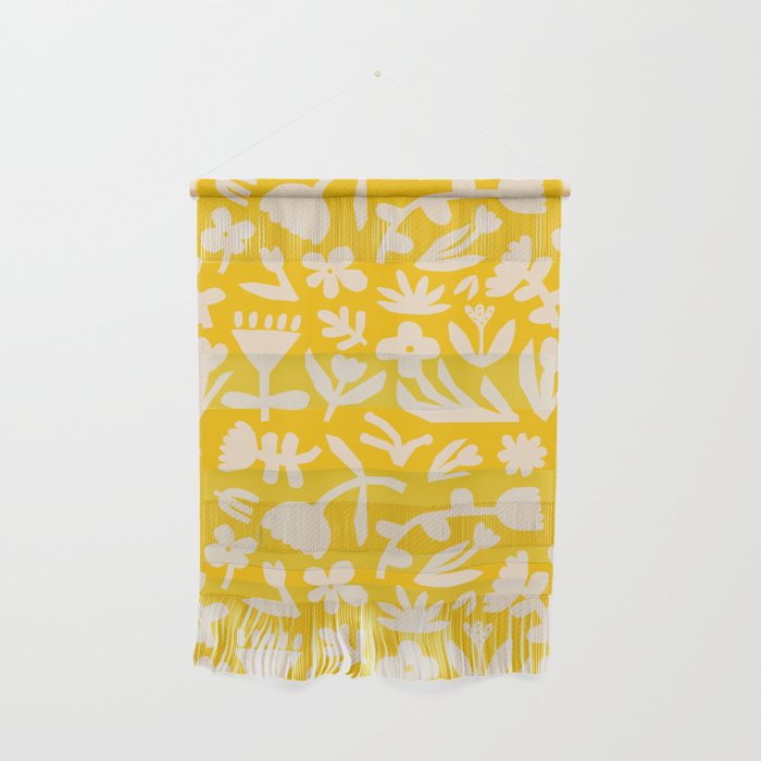 Yellow abstract flower art pattern Wall Hanging Gallery Image 1