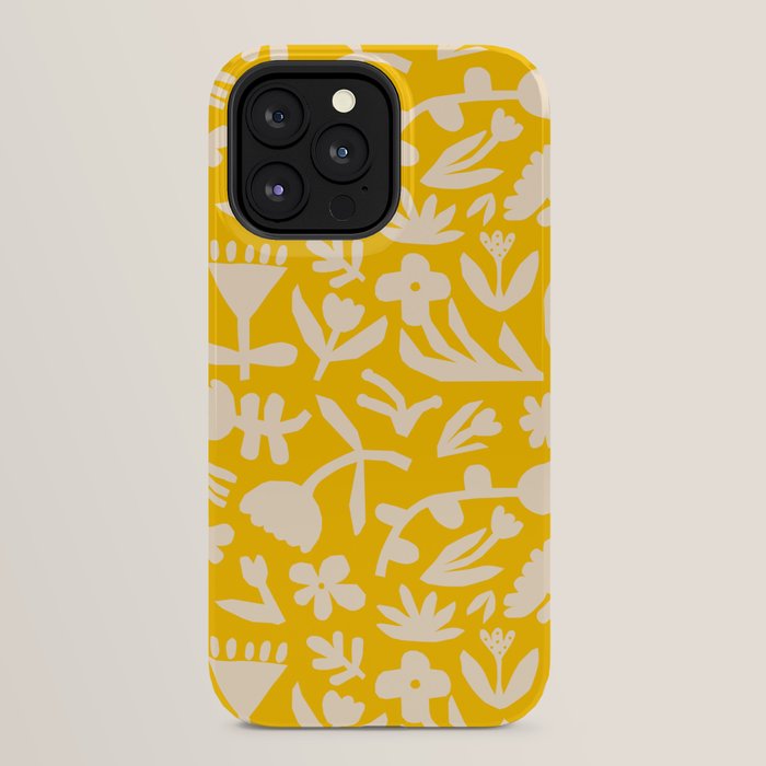 Yellow abstract flower art pattern iPhone Case Gallery Image 32