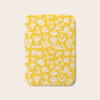 Yellow abstract flower art pattern Bath Mat Gallery Image 1