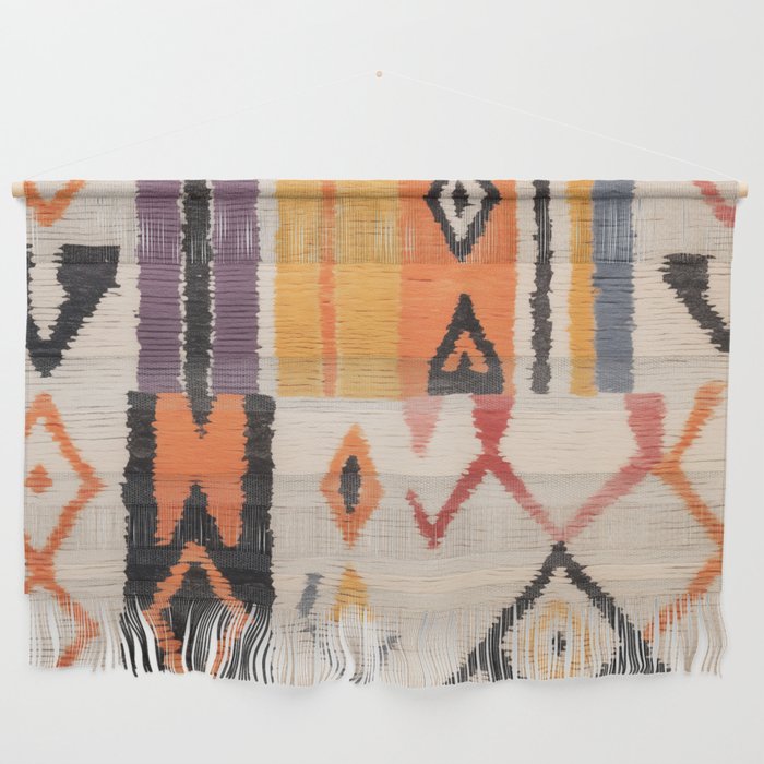Moroccan Berber Rug Design No.54 - Multicolor, Ivory White Wall Hanging Gallery Image 1