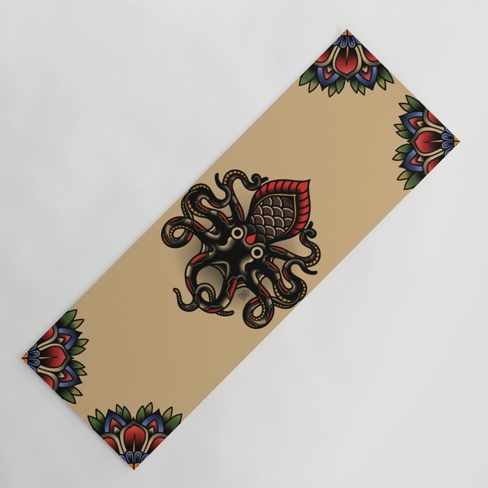 Traditional Tattoo Octopus  Yoga Mat Gallery Image 1