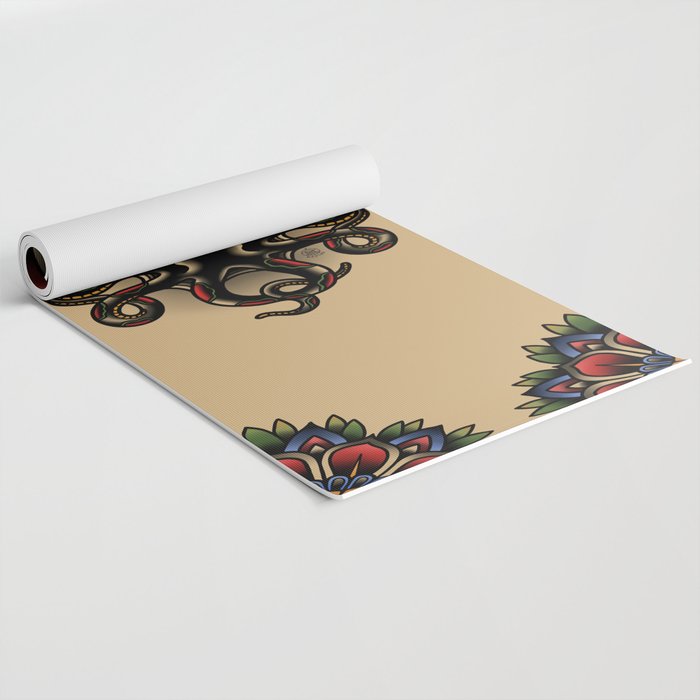 Traditional Tattoo Octopus  Yoga Mat Gallery Image 2