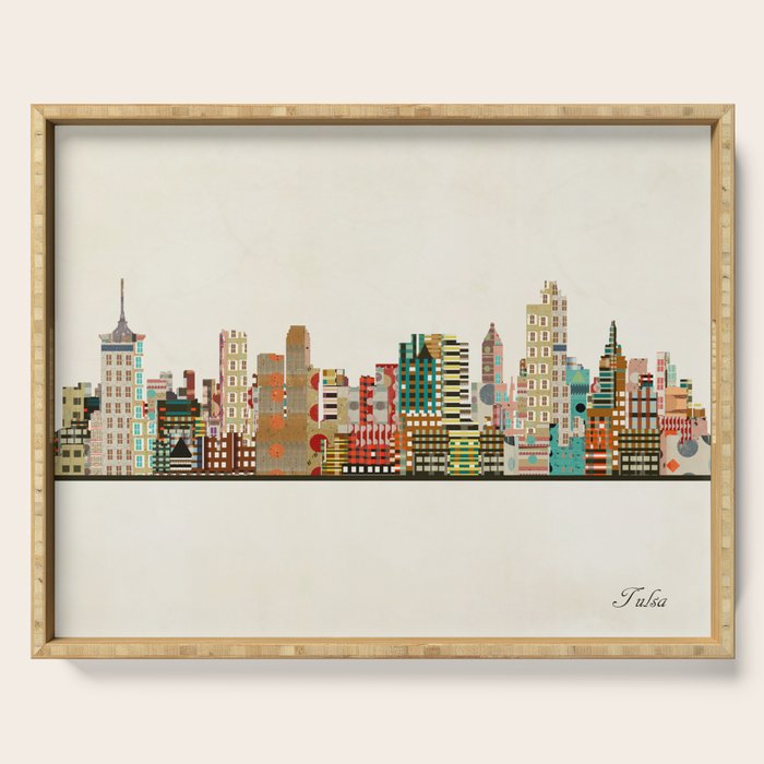 tulsa skyline Serving Tray Gallery Image 1