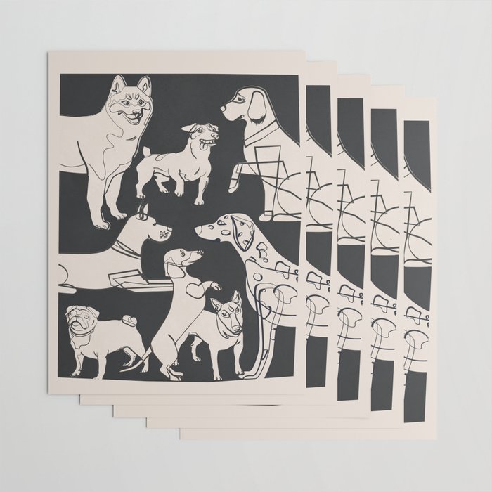 Minimal Abstract Dogs Art 1 Wrapping Paper Gallery Image 3