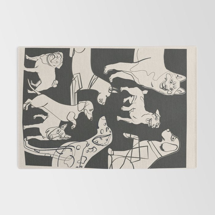 Minimal Abstract Dogs Art 1 Rug Gallery Image 2