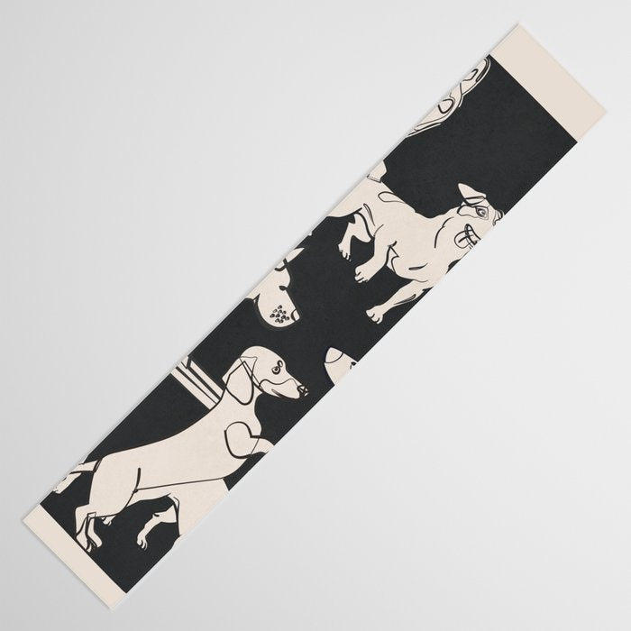 Minimal Abstract Dogs Art 1 Table Runner Gallery Image 3