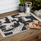 Minimal Abstract Dogs Art 1 Outdoor Rug Gallery Image 2