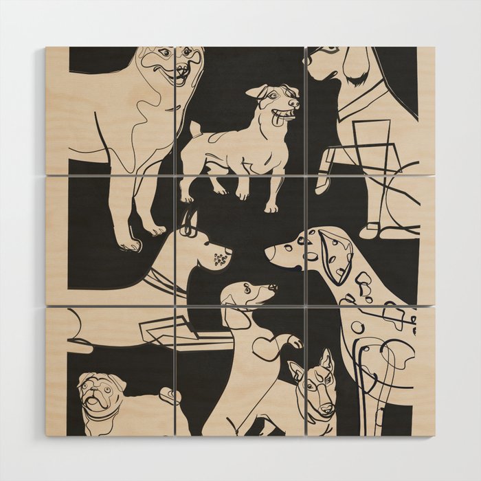 Minimal Abstract Dogs Art 1 Wood Wall Art Gallery Image 1